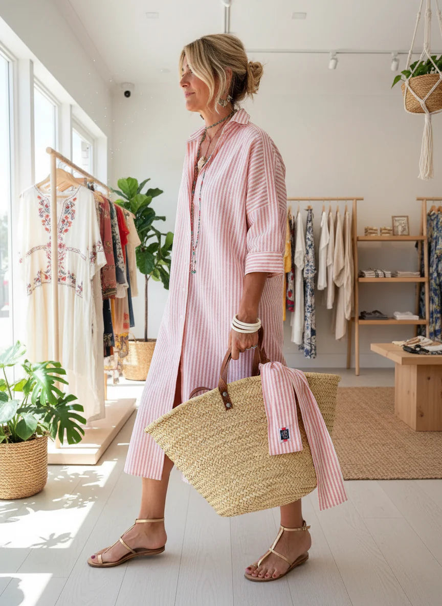 ELLE - STRIPED DRESS SHIRT