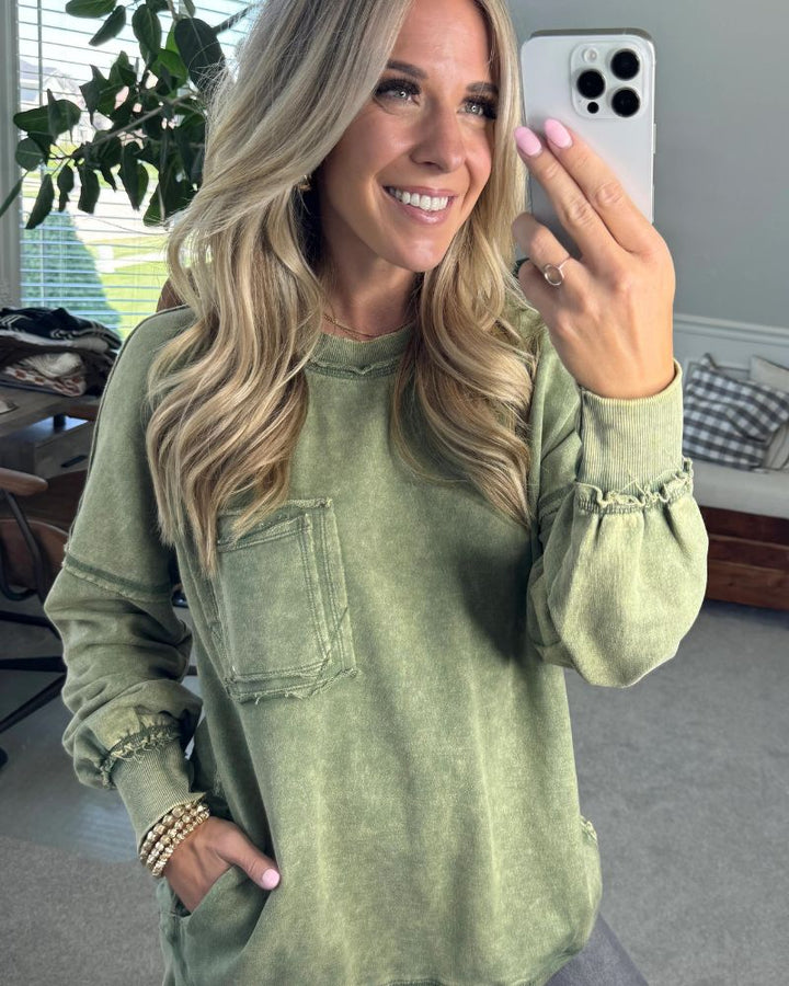 ARIEL - Premium French Terry Acid Wash Pullover