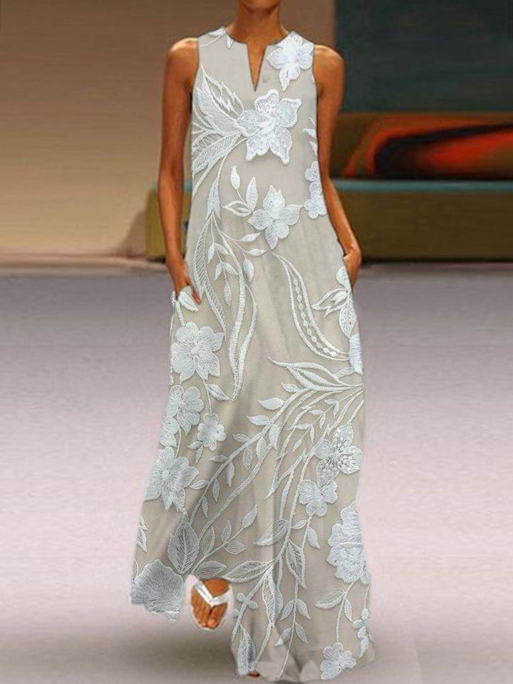 Eulalie - Elegant Sleeveless Luxe Printed Dress