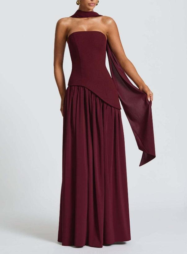 Serenya™ | Chic Strapless Slit Gown