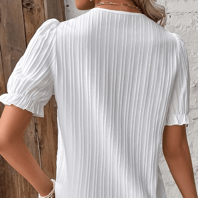 AUREVIA™ | Chic Lace Trim Shirt