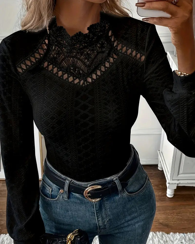 Corvessa™ | Classic Lace Long Sleeve Top