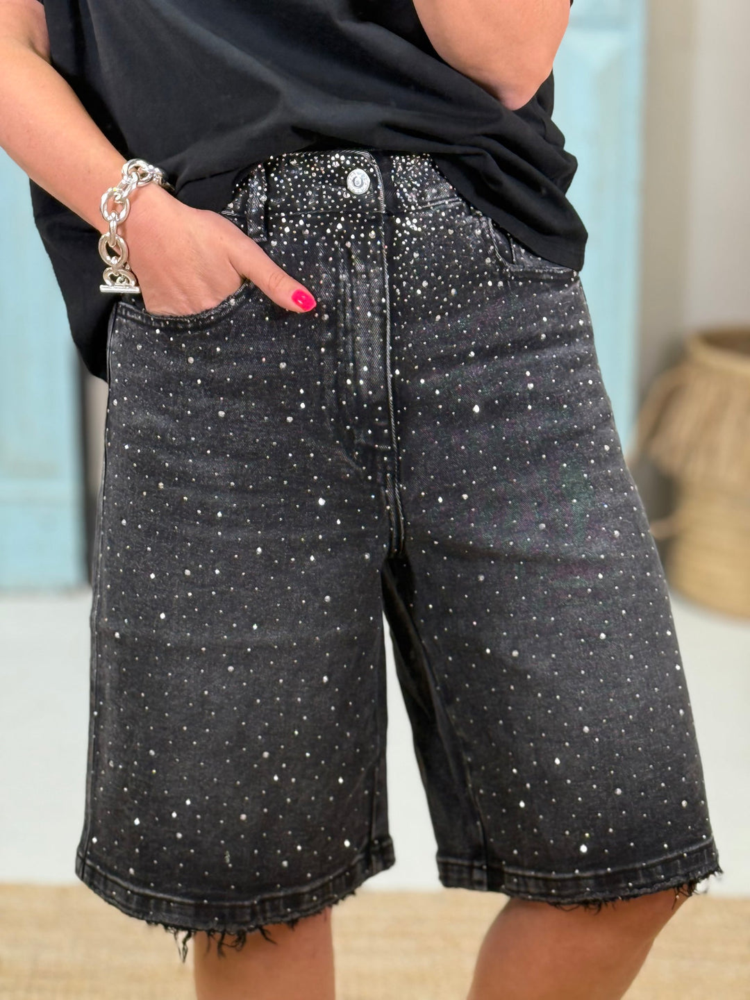 Averis™ | Sparkling Denim Bermuda Shorts