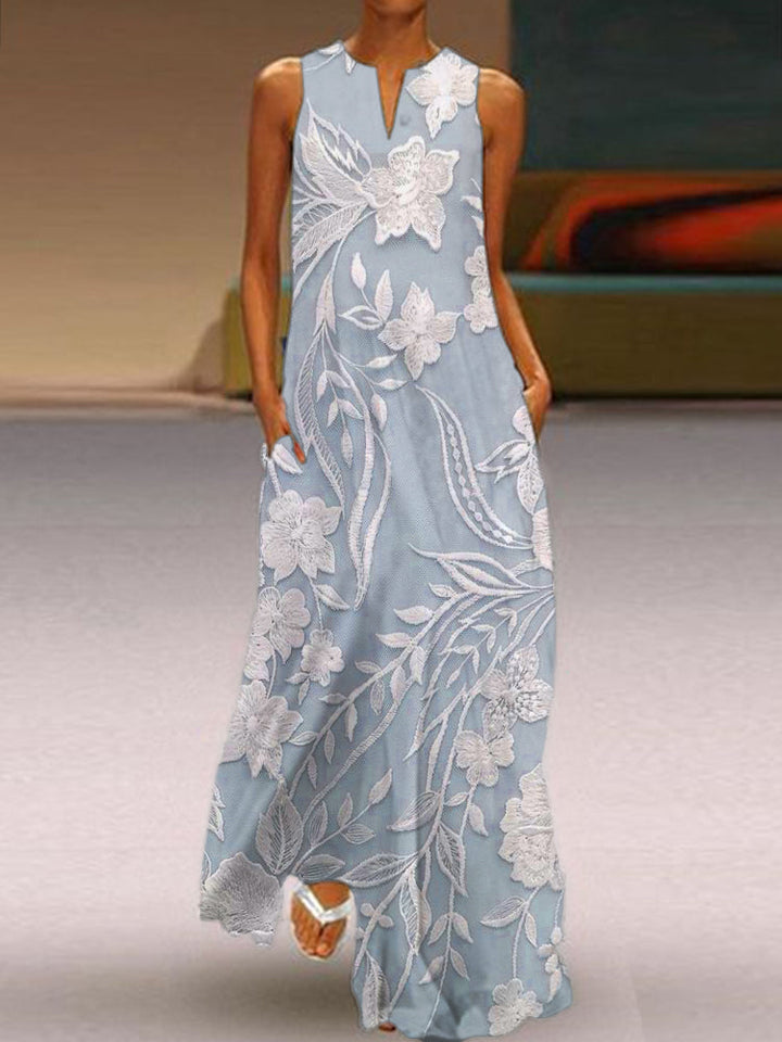 Eulalie - Elegant Sleeveless Luxe Printed Dress