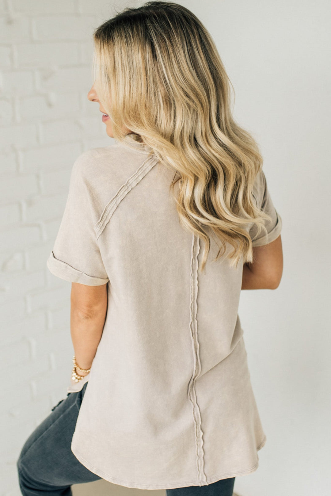 French Terry Acid Wash Top