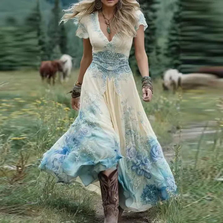 Celestine | Tailored Flowing Floral Dress