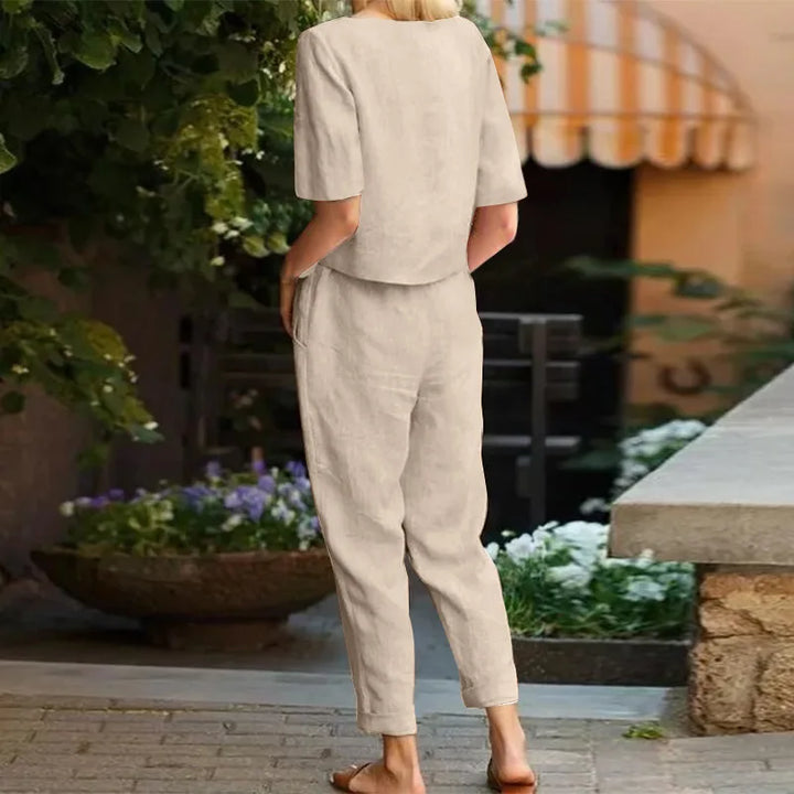Alviera™ | Elegant Two-Piece Linen Set