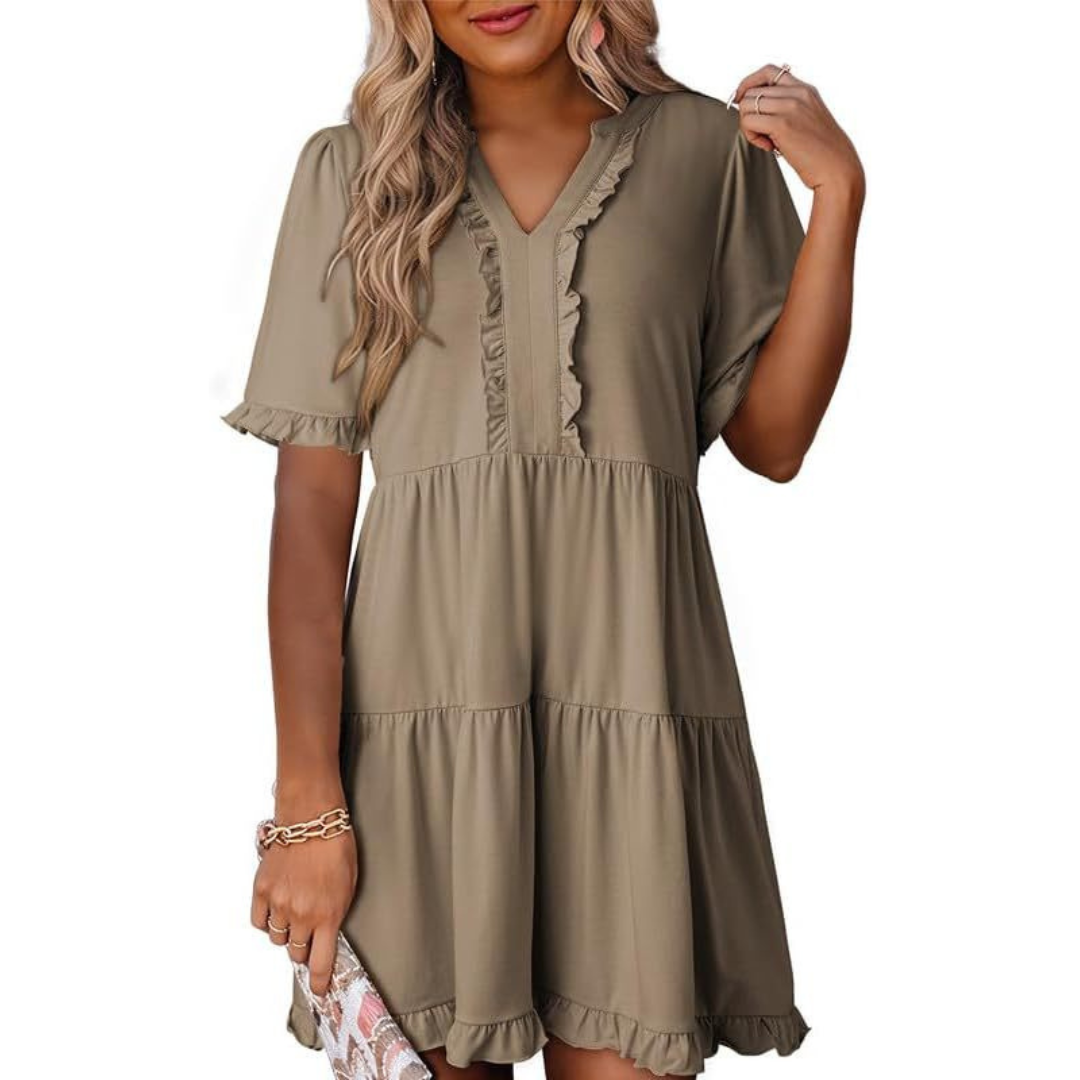 Shaila™ | Casual V-Neck Mini Dress