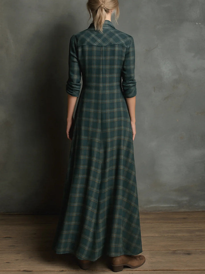 NERISSA™ | Refined Plaid Maxi Dress
