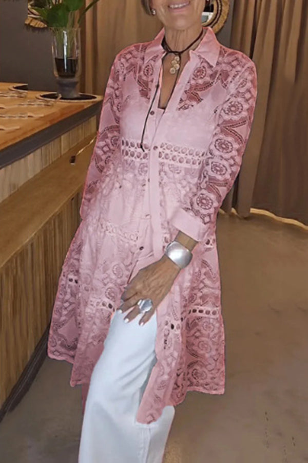 Nerina™ | Stylish Lace Button Shirt