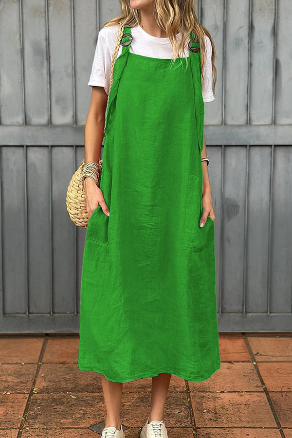 Corvianne™ | Relaxed Linen Midi Dress