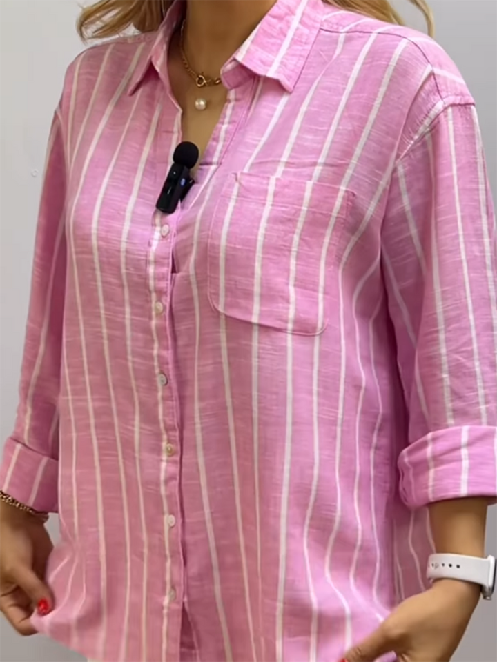 Women's Soft Breathable Striped Linen Shirt