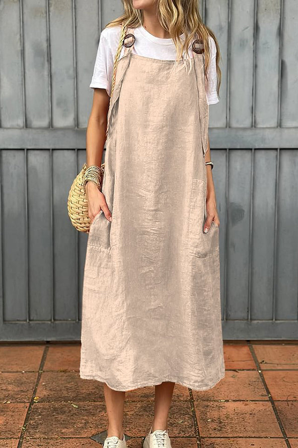 Corvianne™ | Relaxed Linen Midi Dress