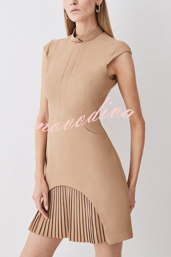 Novira™ | Patchwork Pleated Hem Statement Dress