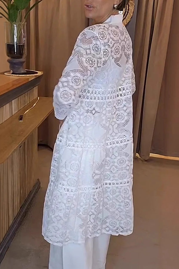 Nerina™ | Stylish Lace Button Shirt