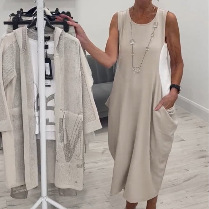 Noraya™ | Simple Sleeveless Dress with Pockets