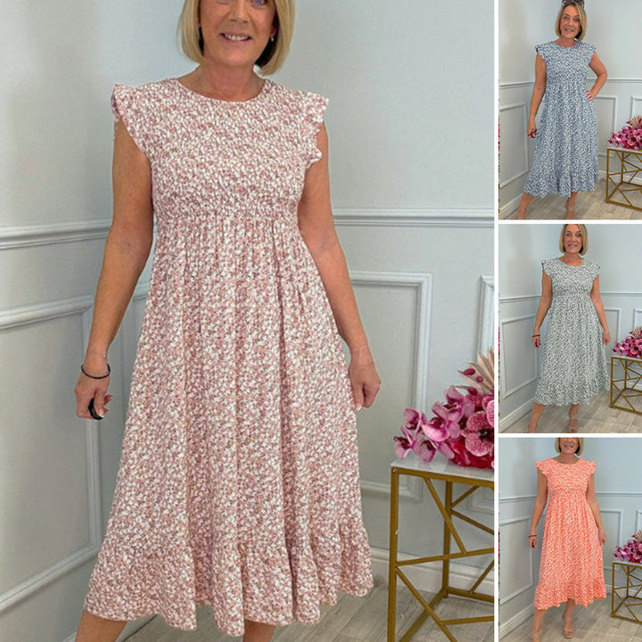 Celya™ | High-Waisted Floral Print Dress