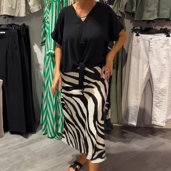 Women's Knot Blouse™ | Midi Skirt Set